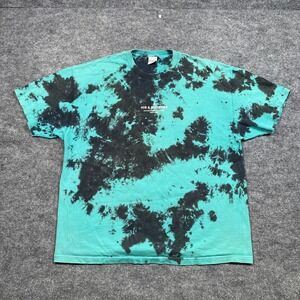 40s & Shorties Mens XL Teal Black Tie Dye Graphic T-Shirt Bad Decisions Good